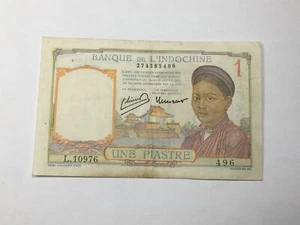 Billet Banque Indochine Une Piastre (8-38) - Picture 1 of 2