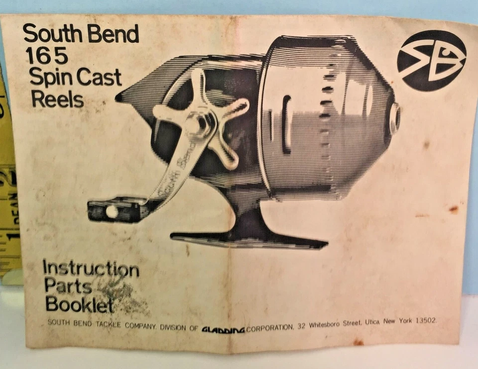 Carrete de pesca fundido giratorio South Bend Tackle 165 de colección manual del propietario Foto 1 de 4