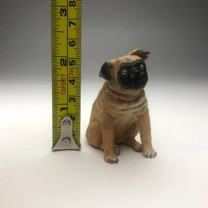 Apricot Pug Miniature Resin Dog Figurine 2" Tall Small Figure Japan New - Picture 1 of 8