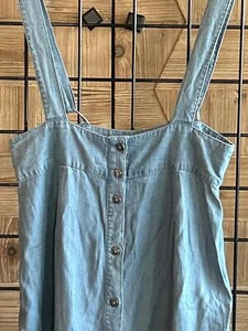 En Creme Womens Dress Sz Medium Denim Overalls Button Down Boho - Bild 1 von 7