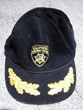 Vtg 70s/80s CALIFORNIA Highway Patrol Corduroy HAT CAP Black Gold Leaf T-Shirt