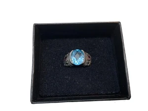Samuel Benham BJC 925 Blue Topaz Ring Size 7 Prong Set - Picture 1 of 13