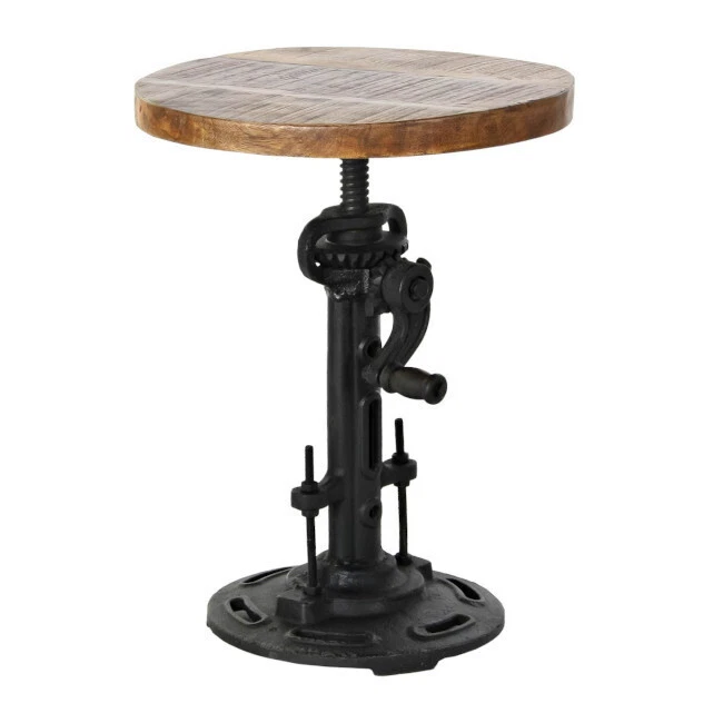 Tavolino etnico vintage  industrial altezza regolabile cm 35x35H45/65 Tavolini  - Immagine 1 di 1