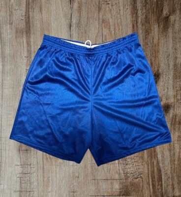 Pantalones Cortos Atléticos Majestuosos de Malla con Cordón Años 90 Grandes Azules Nuevos Hechos en EE. UU. Foto 1 de 4