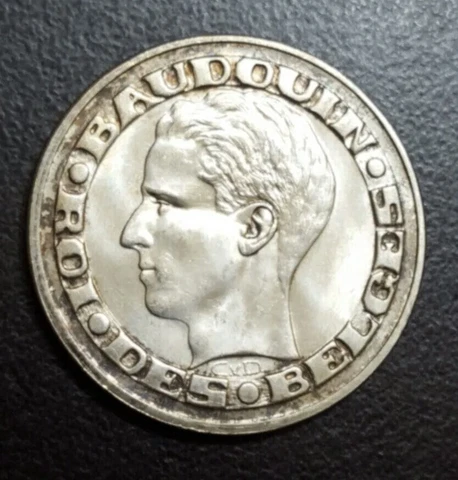 1958 Belgium 50 Francs Brussels World's Fair Silver Coin XF+ AU Cover