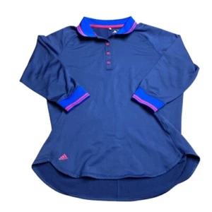 Adidas Climawarm LS Polo Shirt Navy Blue Fleece Int. AdidasGolf SZ Girls Youth L - Picture 1 of 10