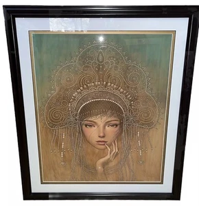 Charlotta Audrey Kawasaki Framed Print Signed & Numbered Beautiful Wooden Frame - Picture 1 of 9