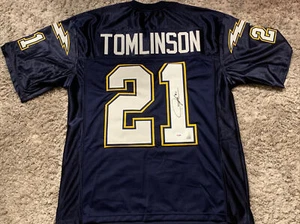 LaDainian Tomlinson NFL SIGNED custom SAN DIEGO CHARGERS Football JERSEY PSA COA - Picture 1 of 6