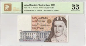 1999 Ireland-Republic 5 Pounds Pick#275b 55 About UNC - Picture 1 of 2