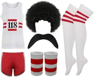 118 Kostüm Unisex Marathon Retro Halloween Outfit Weste Shorts 6-teilig - Bild 1 von 5