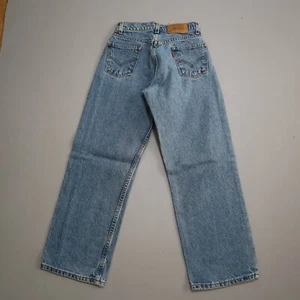 Vtg 565 LEVIS Loose Wide Leg Youth Kids Denim Jeans 12 x 26 Measure 25 x 26.5 - Picture 1 of 11
