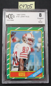 1986 Topps - JERRY RICE - 49ers - Rookie RC #161 -BCCG 8 (C4705