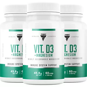 VITAMINA D3 + MAGNESIO - 60-120 Cápsulas - Sistema inmunológico fuerte, dosis alta VIT D - Imagen 1 de 7