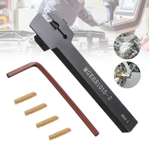 MGEHR1010-2 10mm Lathe Turning Tool Holder+4pcs/ MGMN200 Grooving Cut Off Insert - Picture 1 of 8