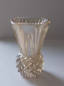 1930s Carnival Glass Vase Iridescent Marigold Thistle 6” Pineapple *READ - Picture 1 of 8