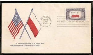 SCOTT 909 POLAND DC OVERRUN NATIONS GRANDY FIRST DAY COVER FDC - Picture 1 of 1