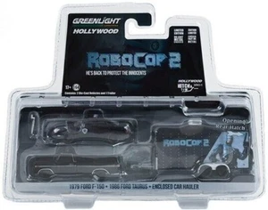 Greenlight Hollywood ROBOCOP 2 1979 Ford F-150 1986 Taurus Enclosed Car Hauler - Picture 1 of 3