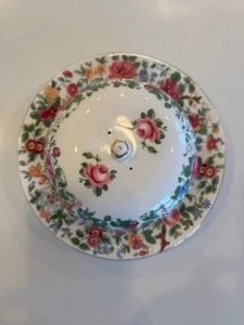 2pc Staffordshire China Round Dome Covered Butter Cheese Saucer & Dish - Picture 1 of 6