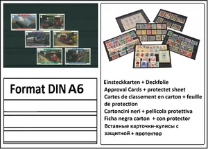 100 A6 Einsteckkarten Steckkarten 148x105mm 3 Streifen + Schutzfolie LOOK - Bild 1 von 2