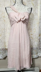 Amsale Kleid Damen Gr. 6 Rouge Rosa 100 % Seide Crinkle Chiffon One Shoulder - Bild 1 von 23