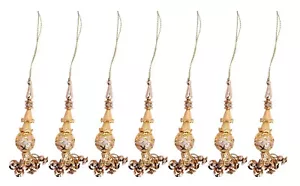 Blouse Sari Latkans Indian Beaded Tassels Gold Decorative Keychain Supply 10 PC - Picture 1 of 4