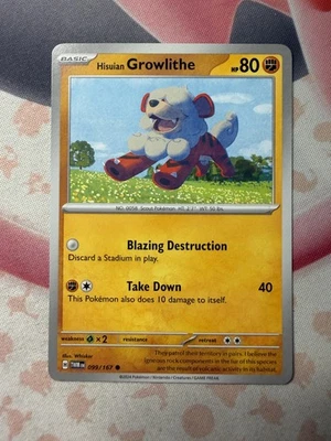 Hisuian Growlithe - Common SV06: Twilight Masquerade 099/167 NM English Pokemon - Image 1 of 2
