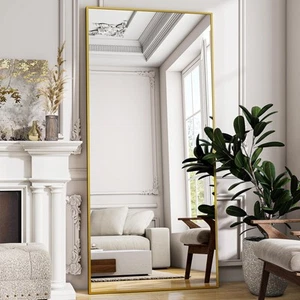 Full Length Mirror, 71" x 26" Floor Mirror with Stand, Aluminum Alloy Frame F... - Picture 1 of 8