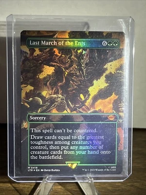 Last March Of The Ents MTG Lord of the Rings Borderless Foil 0418-UNPLAYED - Image 1 of 2