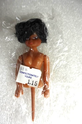 Mini Muñeca Pick Topper Pastel Negro / Afroamericano / 4" NUEVO Foto 1 de 4