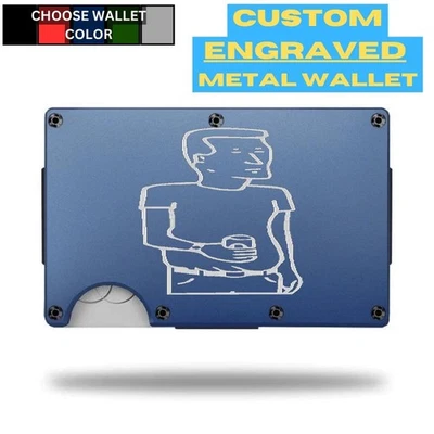 Custom BOOMHAUER KING OF THE HILL Laser Engraved Wallet - Pick A Wallet Color - Image 1 of 4