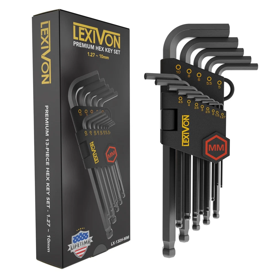 LEXIVON Allen Wrench Set, 13-Piece Premium Metric Hex Keys, L-Shaped Long Arm... - Image 1 of 1