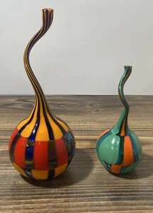 Set vasi in vetro di Murano F.&M. Ballarin collo ritorto vetro artistico Italia - Foto 1 di 16