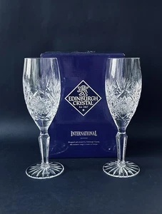 Edinburgh Crystal Royal Pair Champagne Flutes 7 7/8" With Box - Picture 1 of 8