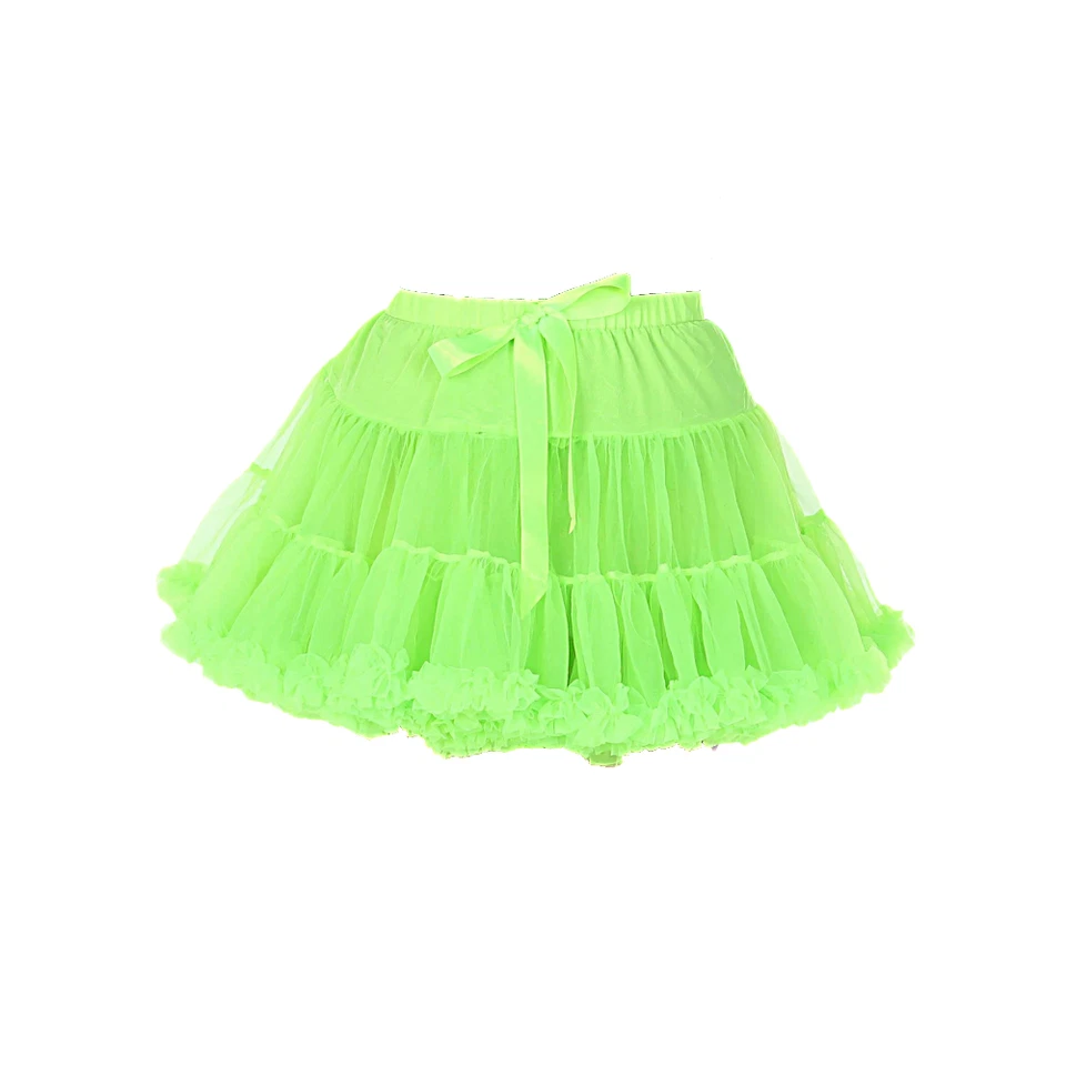 Neon Green TUTU Skirt Dance Ladies Girls Bow Luxury Fancy Dress Costume Party - Image 1 of 1