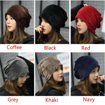 Women Ladies Velvet Winter Warm Slouch Beanie Ski Hip Hop Hat Cap Oversized 1pcs - Image 1 of 4