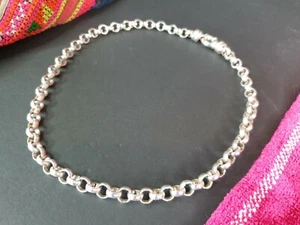 Vintage Rolled Silver Choker Chain Necklace Unisex …beautiful accent piece - Picture 1 of 8