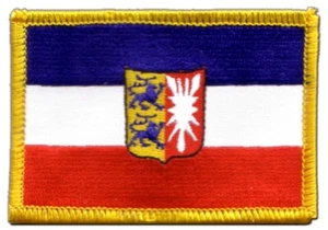 Deutschland Schleswig-Holstein Aufnäher Flaggen Fahnen Patch Aufbügler 8x6cm - Picture 1 of 1