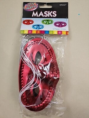 Let's Party! Masks Eye 12 Pieces 4 Colors Masque Halloween Dress Up Masquerade  Foto 1 de 4