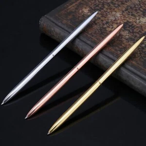 Metal Ballpoint Pen Slim Ball Pen For Business Writing Office School Supplies - Picture 1 of 10