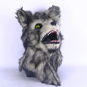 Moving Mouth Dog Wolf Mascot Fursuit Mask Halloween Masquerade Full Head Props - Picture 1 of 8