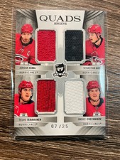 CAROLINA HURRICANES 2020-21 The Cup Quads Jerseys #07/25 SVECHNIKOV AHO STAAL