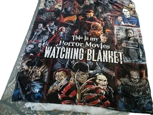 Halloween My Horror Movies Vibrant Colors Throw Blanket New 60 X 50 - Picture 1 of 6