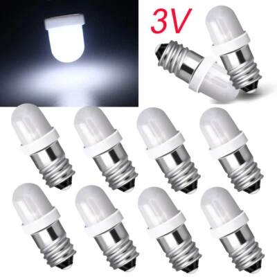 10Pcs LED Screw Bulb E10 Led Bulb Flashlight Bulbs E10 Mini Led 3V 4.5V DC/AC - Image 1 of 4
