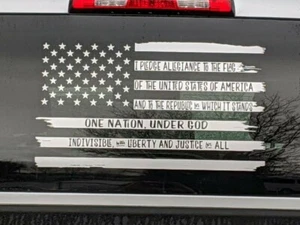 Pledge of allegiance america flag distressed vinyl car graphic sticker honor - Picture 1 of 1