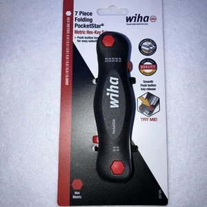 Wiha 35195 7 Pc Folding Metric Hex Key Set Push Button 2-8mm Metric - Picture 1 of 4