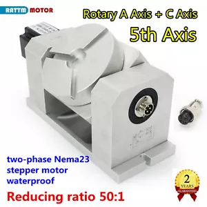 5th Axis Rotary Table CNC fifth 4th A & C Axis Harmonic Dividing Head Chuck 50:1 - Picture 1 of 10