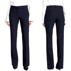 Theory Emery 2 Straight Leg Wool Blend Stretch Trouser Pant Black Quiet Luxury 2 - Picture 1 of 8