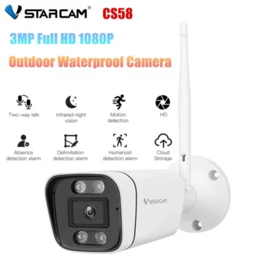 Vstarcam CS58 3MP FHD 1080P Smart 4 Lights Night Vision Waterproof Bullet Camera - Image 1 of 4