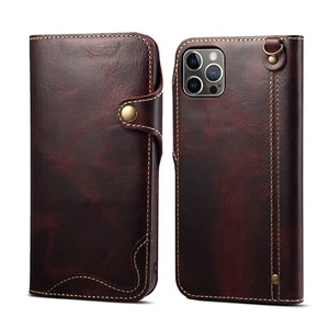 100% Genuine Leather Crocodile Cover for iPhone 12 13 14 15 16 Wallet Flip Case - Picture 1 of 41