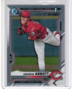 Andrew Abbott 2021 Bowman Draft Chrome 1st #BDC-8 Cincinnati Reds - Picture 1 of 2